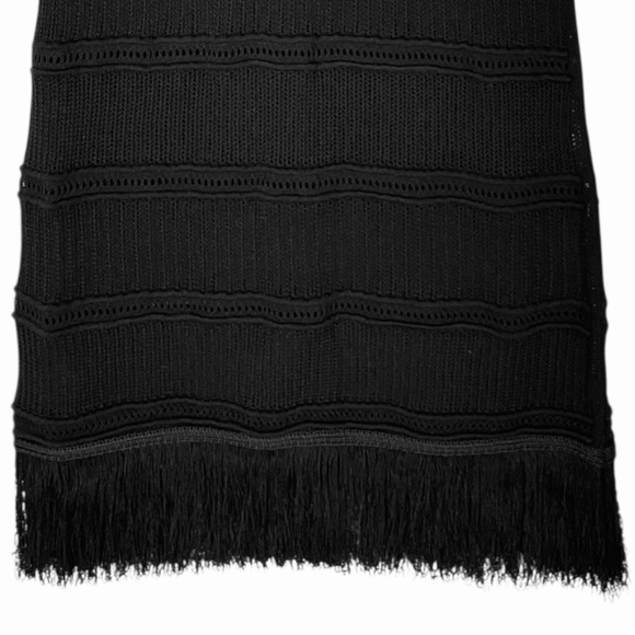 NWT Z Supply Finley Fringe Crochet Skirt in Black Size Small Midi Length Pull On - Picture 9 of 12